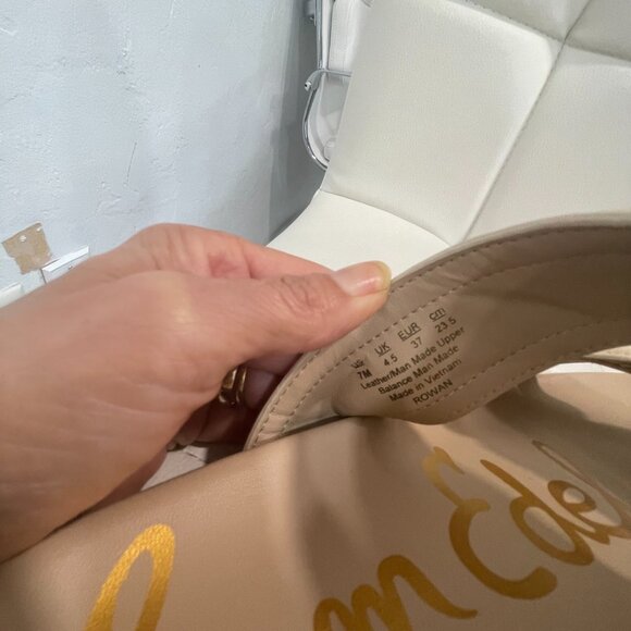 Sam Edelman Rowan Sandals • Neutral Beige Double Strap Flat Slides Women’s 7 - Picture 6 of 7